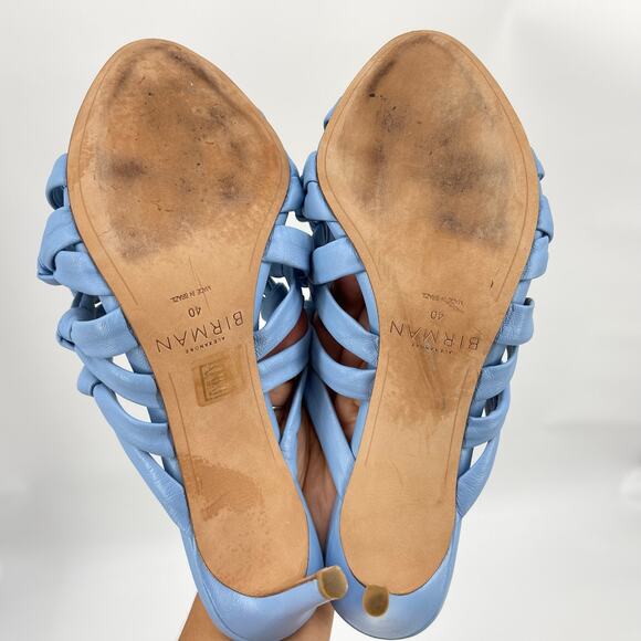 Alexandre Birman | Solange Intreccio 85 Blue Woven Leather Mules 40 / US 10 - Picture 14 of 16